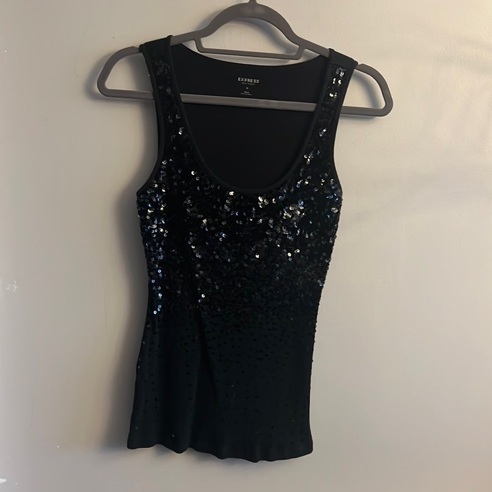 Express sexy basic sequin tank